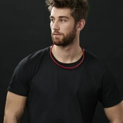 Collin Rowe 5 mm Red Leather Woven Necklace -MEN NECKLACES shop rst megashoot n 27 12117