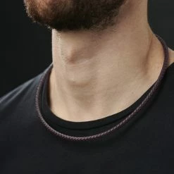 Collin Rowe 5 mm Brown Leather Woven Necklace -MEN NECKLACES shop rst megashoot n 28 12127 1