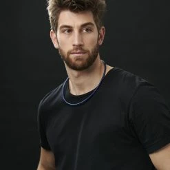 Collin Rowe 5 mm Blue Leather Woven Necklace -MEN NECKLACES shop rst megashoot n 35 12113