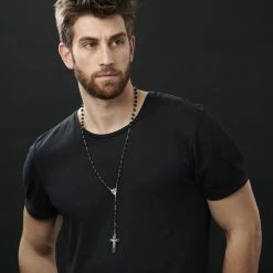 Collin Rowe Black Wooden Beaded Rosary Necklace 10 Collin Rowe Black Wooden Beaded Rosary Necklace -MEN NECKLACES shop rst megashoot n 41 8173