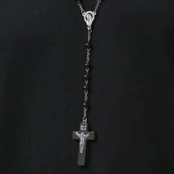 Collin Rowe Black Wooden Beaded Rosary Necklace 11 Collin Rowe Black Wooden Beaded Rosary Necklace -MEN NECKLACES shop rst megashoot n 42 8173best