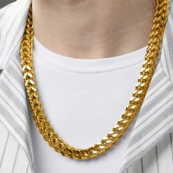 Fort Tempus 10 mm Gold-Tone Cuban Chain Necklace -MEN NECKLACES shop rst megashoot n 55 3900best