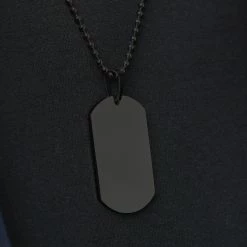 Lucleon Black Stainless Steel Dog Tag Ball Chain Necklace -MEN NECKLACES shop rst megashoot n 6 19805best