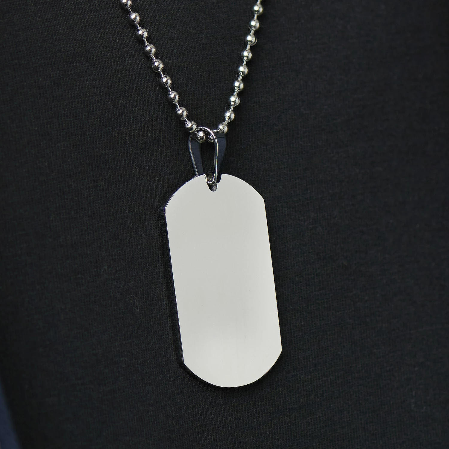 Lucleon Silver-Tone Stainless Steel Dog Tag Ball Chain Necklace 7 Lucleon Silver-Tone Stainless Steel Dog Tag Ball Chain Necklace - Image 5