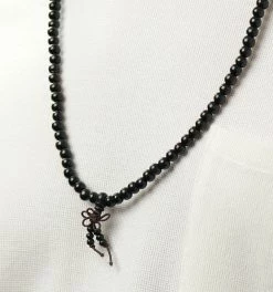 Collin Rowe Black Wooden Beaded Necklace -MEN NECKLACES shop rst megashoot n 73 20079best