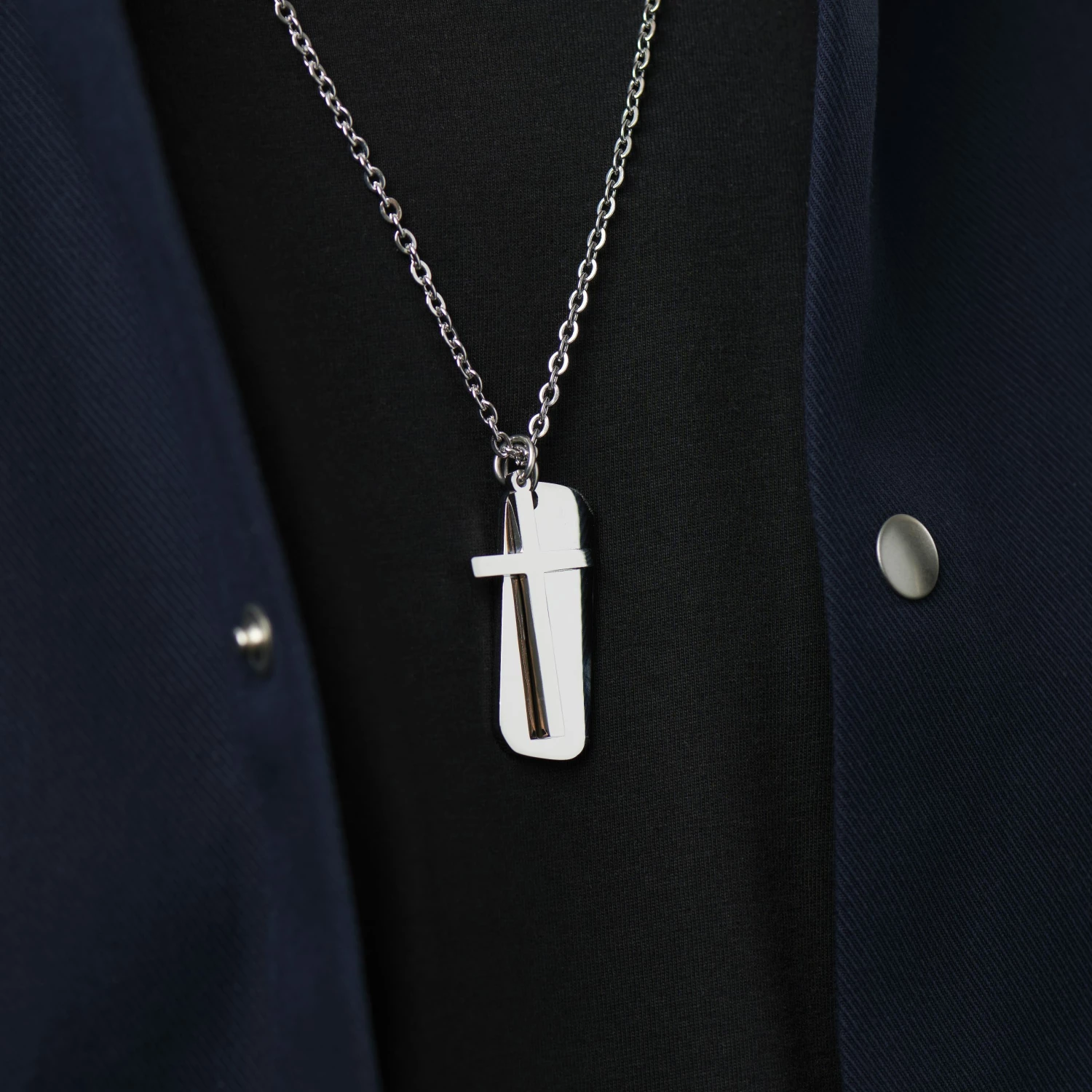 Fort Tempus Immanuel Cross & Dog Tag Necklace 5 Fort Tempus Immanuel Cross & Dog Tag Necklace - Image 3