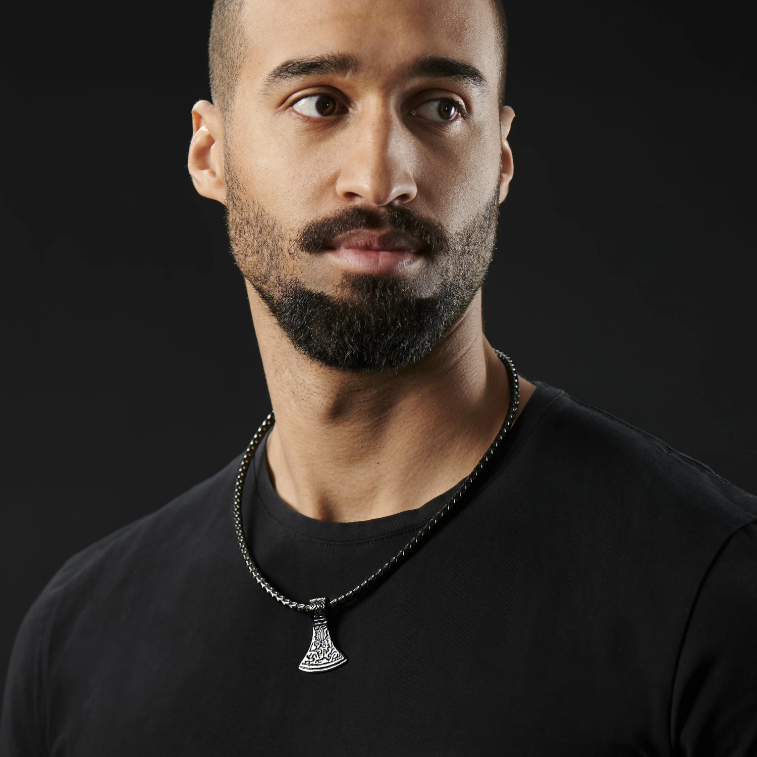 Fort Tempus Black Leather With Black Stainless Steel Norse Axe Necklace 6 Fort Tempus Black Leather With Black Stainless Steel Norse Axe Necklace - Image 4