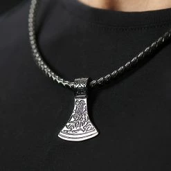 Fort Tempus Black Leather With Black Stainless Steel Norse Axe Necklace 10 Fort Tempus Black Leather With Black Stainless Steel Norse Axe Necklace -MEN NECKLACES shop rst megashoot neck 14414 2