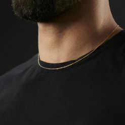 Fort Tempus 2 mm Gold-Tone Cable Chain Necklace -MEN NECKLACES shop rst megashoot neck 9665 2