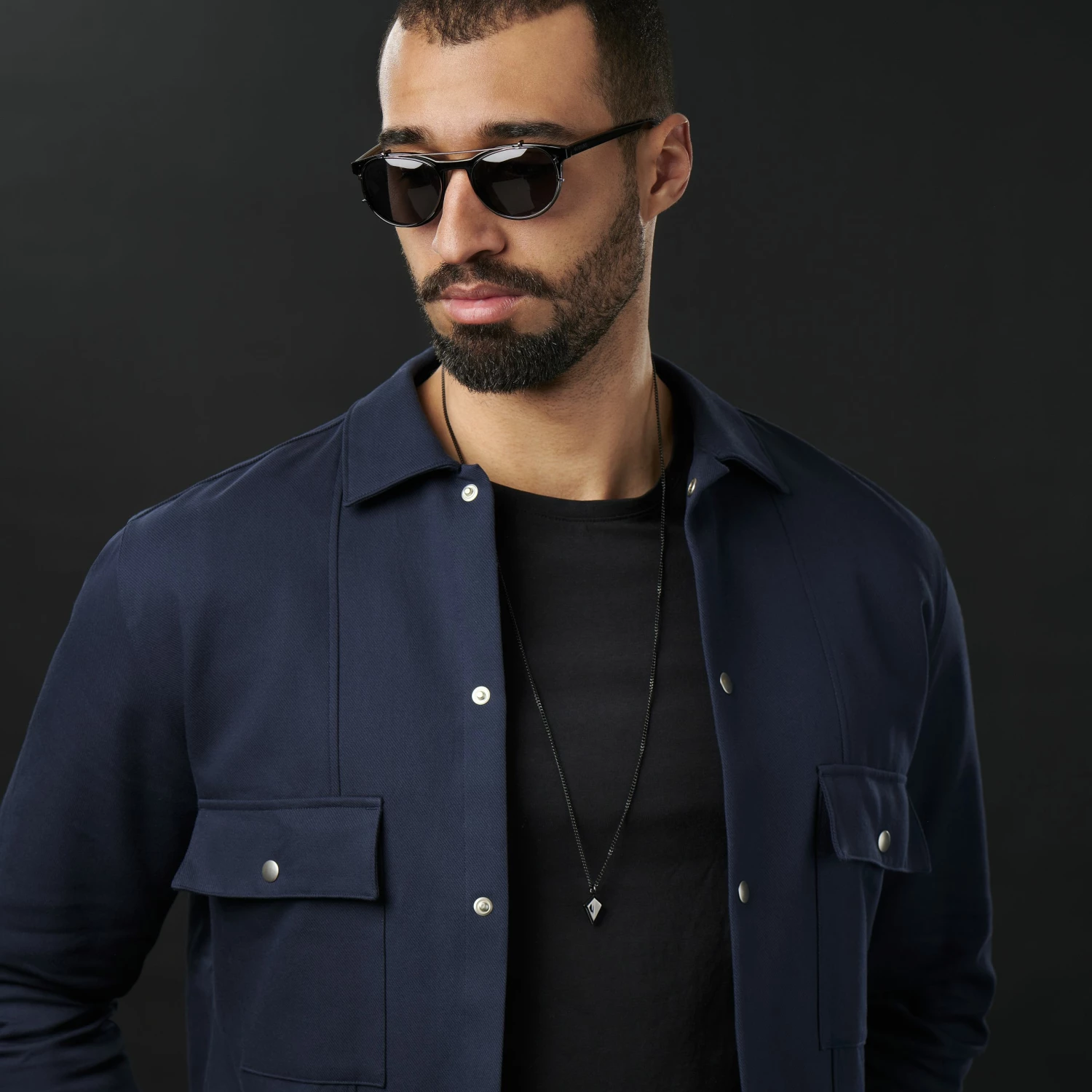 Lucleon Iconic | Black Stainless Steel Triangle Curb Chain Necklace 6 Lucleon Iconic | Black Stainless Steel Triangle Curb Chain Necklace - Image 4