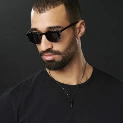 Fort Tempus Black Stainless Steel Cross Cable Chain Necklace -MEN NECKLACES shop rst megashoot neck2 1 17575 1