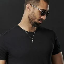 Fort Tempus Silver-Tone Stainless Steel With Black Cross & Silver-Tone Halo Cable Chain Necklace -MEN NECKLACES shop rst megashoot neck2 1 17769 1