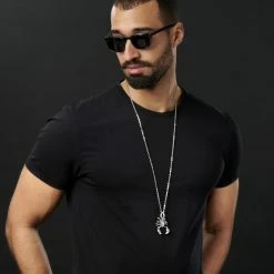 Fort Tempus Silver-Tone Stainless Steel Scorpion Cable Chain Necklace 10 Fort Tempus Silver-Tone Stainless Steel Scorpion Cable Chain Necklace -MEN NECKLACES shop rst megashoot neck2 1 9638