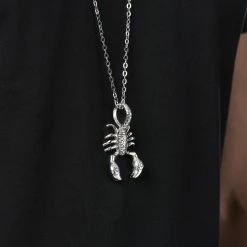 Fort Tempus Silver-Tone Stainless Steel Scorpion Cable Chain Necklace 9 Fort Tempus Silver-Tone Stainless Steel Scorpion Cable Chain Necklace -MEN NECKLACES shop rst megashoot neck2 2 9638