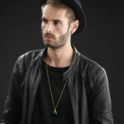 Moody Mason Gold-Tone Claw & Black Agate Stone Cable Chain Necklace 13 Moody Mason Gold-Tone Claw & Black Agate Stone Cable Chain Necklace -MEN NECKLACES shop rst nmm neck 21463 1 1