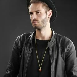 Moody Mason Gold-Tone Claw & Red Jasper Stone Cable Chain Necklace 13 Moody Mason Gold-Tone Claw & Red Jasper Stone Cable Chain Necklace -MEN NECKLACES shop rst nmm neck 21466 1 1