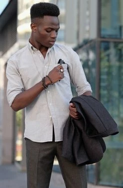 Lucleon Iconic | Silver-Tone Stainless Steel Wolf Tooth Curb Chain Necklace -MEN NECKLACES shop silver necklace2