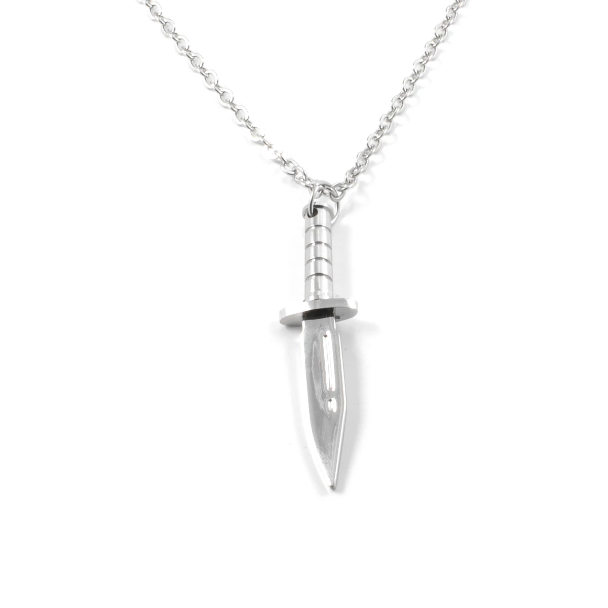 Fort Tempus Silver-Tone Stainless Steel Knife Cable Chain Necklace 3 Fort Tempus Silver-Tone Stainless Steel Knife Cable Chain Necklace