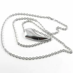 Fort Tempus Silver-Tone Stainless Steel Tooth Cable Chain Necklace -MEN NECKLACES shop solvtand stalhalskade 2