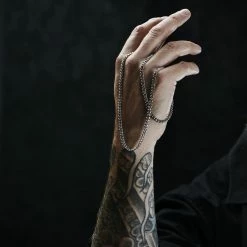 Lucleon 6 mm Silver-Tone Stainless Steel Curb Chain Necklace -MEN NECKLACES shop ste holn 15174 2 12 3