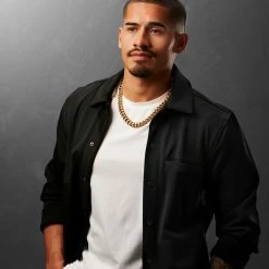 Lucleon 12 mm Gold-Tone Cuban Chain Necklace -MEN NECKLACES shop ste megashoot 22064 2 1