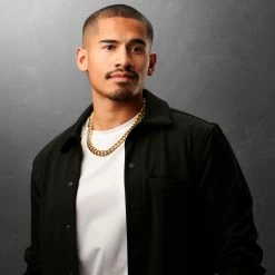 Lucleon 14 mm Gold-Tone Cuban Chain Necklace -MEN NECKLACES shop ste megashoot 22069 1 2