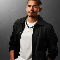 Lucleon 12 mm Black Stainless Steel Cuban Chain Necklace -MEN NECKLACES shop ste megashoot 22084 2 4