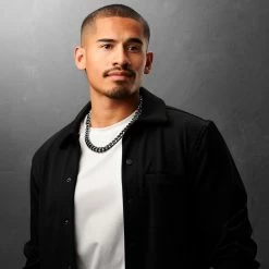 Lucleon 14 mm Black Stainless Steel Cuban Chain Necklace -MEN NECKLACES shop ste megashoot 22089 1 4