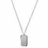 Lucleon Zirconia-Studded Silver-Tone ID Pendant Necklace 2 Lucleon Zirconia-Studded Silver-Tone ID Pendant Necklace -MEN NECKLACES shop ugigig
