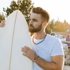 Waykins Wave | Natural Wooden Surfer Beaded Necklace -MEN NECKLACES shop watson bright wave 1