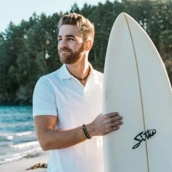 Waykins Wave | Silver-Tone & Natural Wood Surfer Beaded Necklace -MEN NECKLACES shop wendel necklace 1